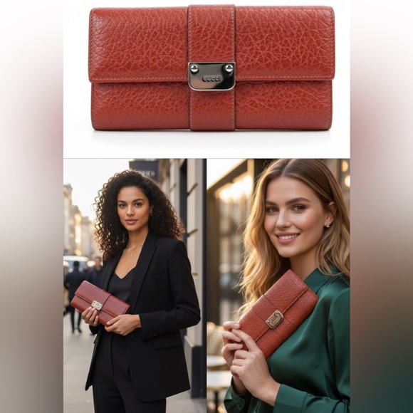 GUCCI Vintage  Bi Fold  Long Wallet - Picture 3 of 10